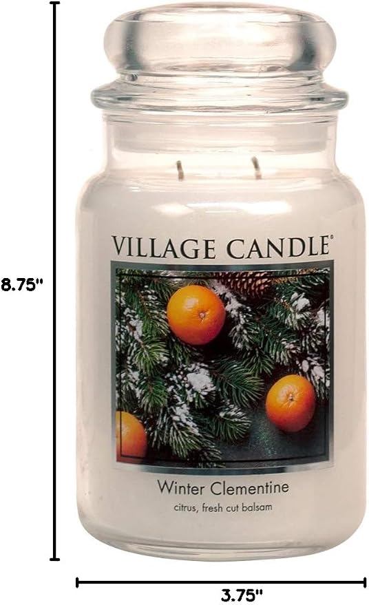 Village Candle Winter Clementine Large Apothecary Jar, Scented Candle, 21.25 oz. - Image 4