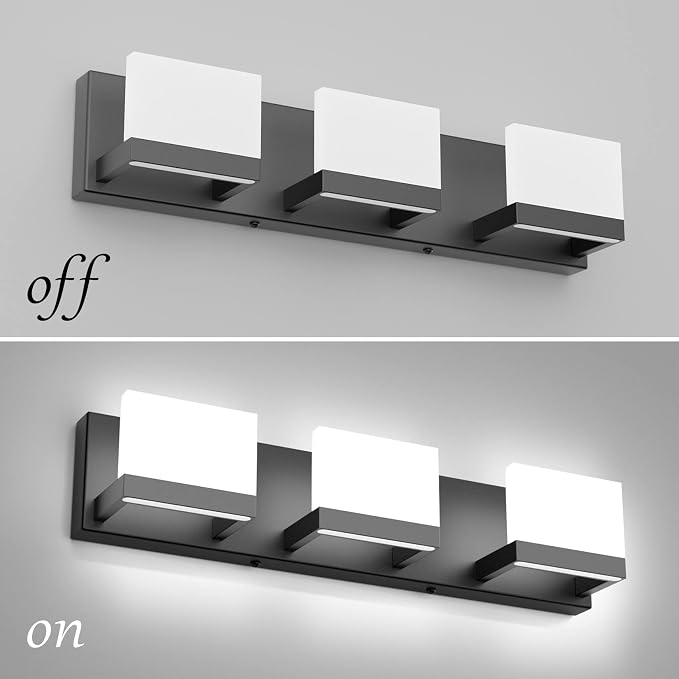 Tipace 3 Lights Black Dimmable LED Vanity Light - Image 9