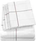 Queen Sheets Window Pane White by SweetHomeCollection