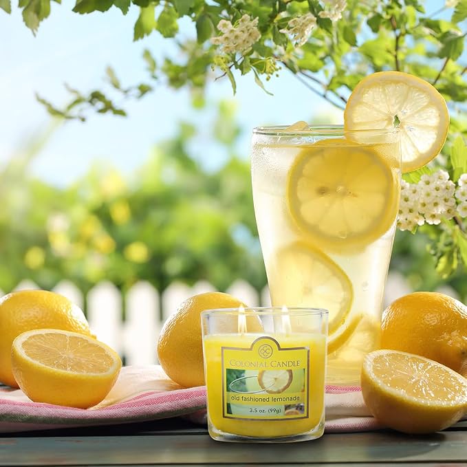 Colonial Candle Old Fashioned Lemonade Jar Candle, 2 Wick, 3.5 oz, Mottled Wax - Image 3