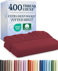 Extra Deep Full 400 Thread Count Cotton Fitted Sheet by CGKUnlimited