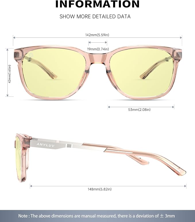 ANYLUV Blue Light Glasses for Men, Lightweight Computer Gaming Glasses - Image 3