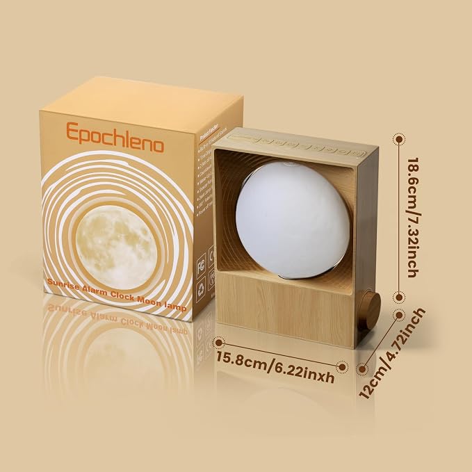 Sunrise Alarm Clock, 360-Degree Rotating Moonlight & 10 White Noise Sounds - Image 8