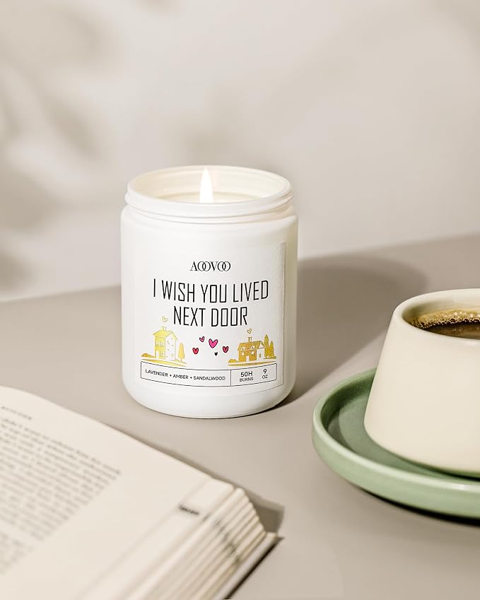 AOOVOO Candle - 9oz Soy Wax Scented Candles, I Wish You Lived Next Door Candles - Image 5