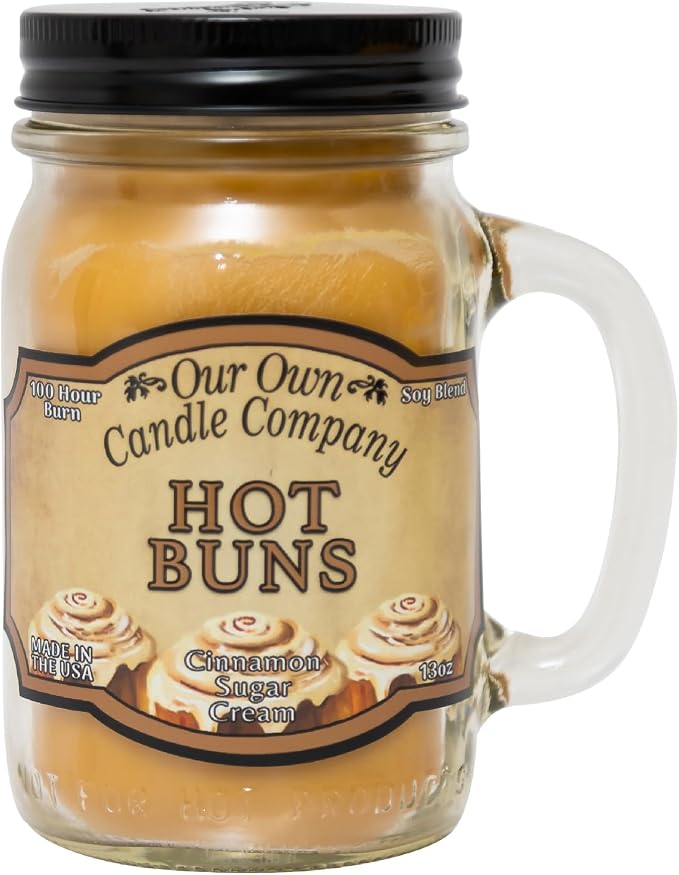 Our Own Candle Company, Hot Buns Scented Mason Jar Candle, 100 Hour Burn Time by OurOwnCandleCompanycandles