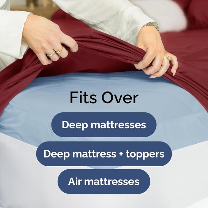Extra Deep Full 400 Thread Count Cotton Fitted Sheet - Image 6