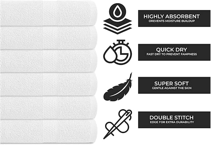 KAHAF COLLECTION 100% Cotton Bath Towel Set, Quick Dry, Highly Absorbent - Image 4