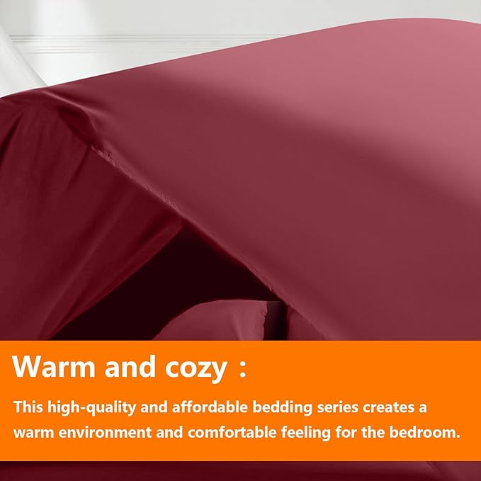 TAIMIT Burgandy Queen Size Comforter Set - Image 2