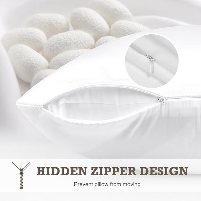 100% Mulberry Silk Pillowcase 2 Pack, King Size Silk Pillow Cases - Image 5
