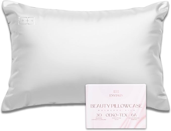 100% Mulberry Silk Pillowcase Infused by ENVISKIN