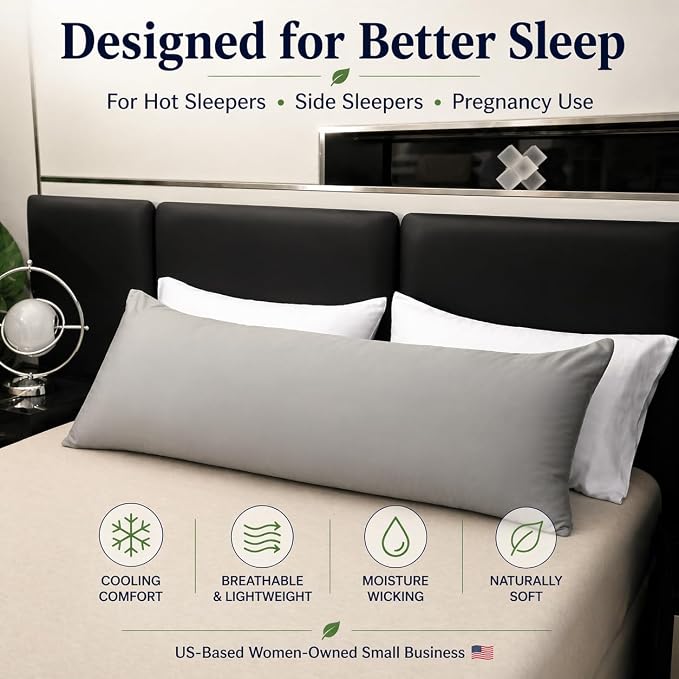 evoLive 100% Rayon Derived from Bamboo Cooling Breathable Body Pillow - Image 8
