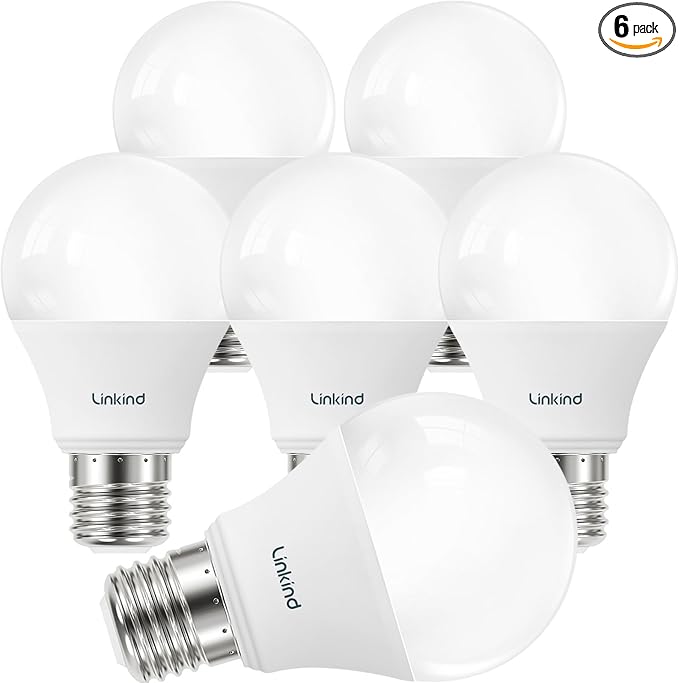 Linkind A19 LED Light Bulbs Dimmable, 60W Equivalent, 2700K Soft White LED by Linkind