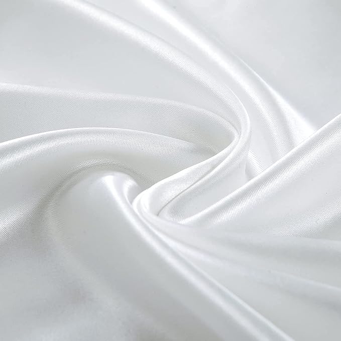 Homiest White Satin Fitted Sheet Twin Size, Deep Pocket, Luxury & Ultra Soft - Image 5