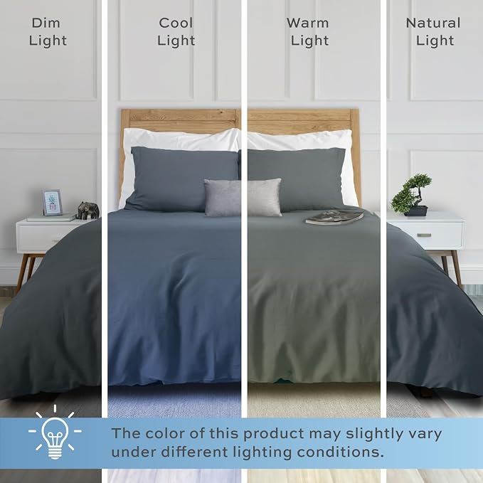 White Classic Grey Duvet Cover Queen Size, Microfiber Duvet Cover - Image 8
