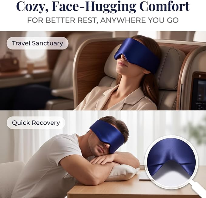 Silk Sleep Mask for Side Sleepers, 100% 22 Momme Mulberry Silk, Full Coverage - Image 8
