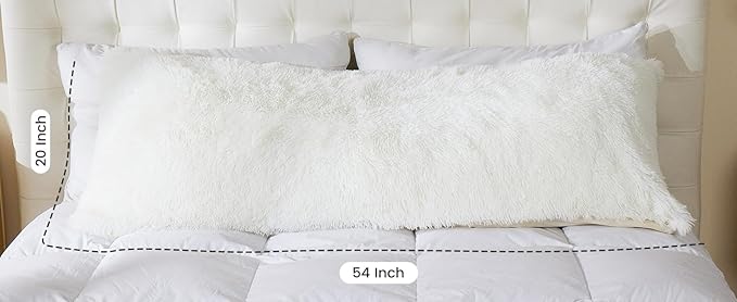 ZonLi Fuzzy Body Pillow Cover, 20 x 54 Pillowcase, Faux Fur Long Pillow Cover - Image 3