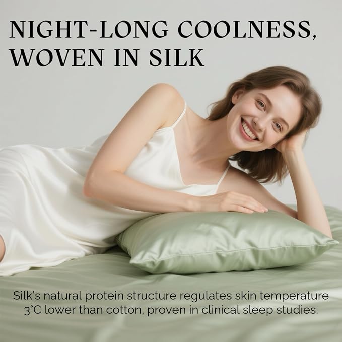 Ravmix Silk Pillow Cases with Zipper, 21momme Mulberry Silk Pillowcase - Image 4