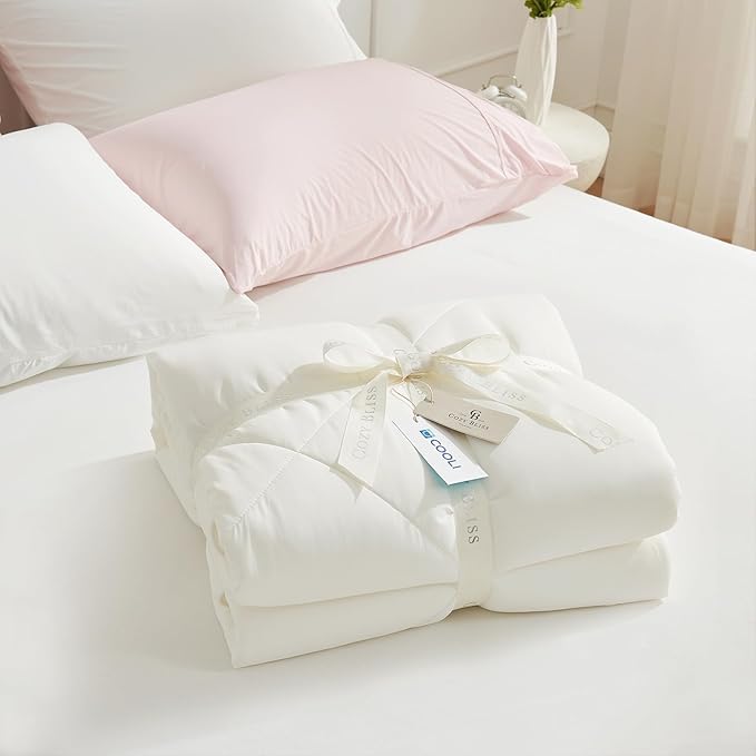 Cozy Bliss Cooling Comforter California King Size, Oversized Cooling Blanket - Image 4