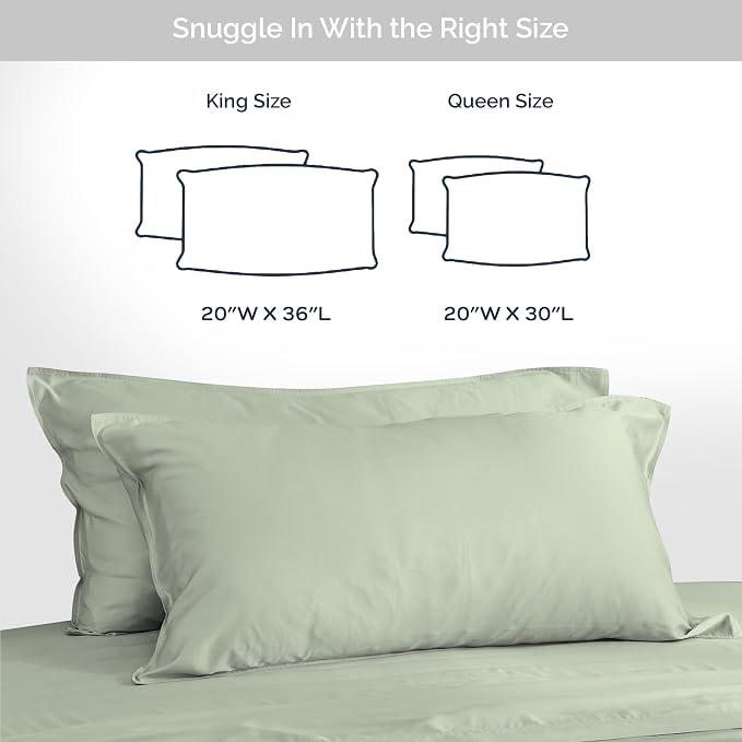 Pillow Cases King Size Set of 2 Pillowcases 100% Viscose from Bamboo Cooling - Image 6