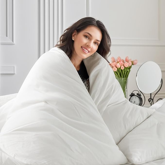 NEXHOME PRO Duvet Cover Set Oversized Queen 98"x98" Linen Look Textured White - Image 6