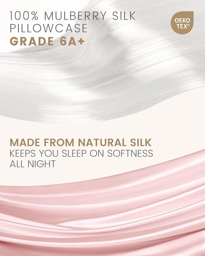 THXSILK Pure Mulberry Silk Zipper Pillow Case, Grade 6A+ Mulberry Silk - Image 2
