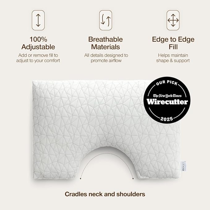 Coop Home Goods Original Cut-Out Adjustable Pillow, Queen Size Bed Pillows - Image 5