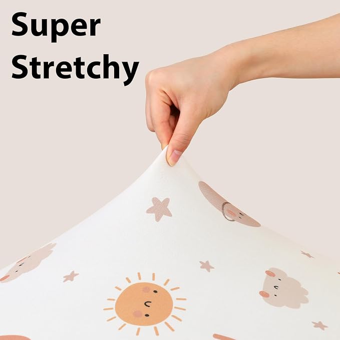 Baby Mini Crib Sheets Boy, Portable 38”x26” Pack and Play Sheets Fitted - Image 5