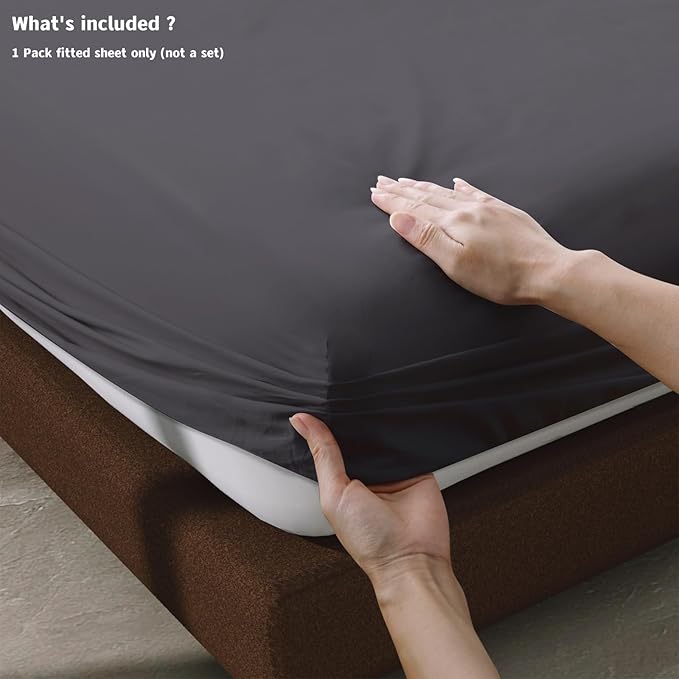 100% Egyptian Cotton Fitted Sheet CK Size, 600 Thread Count, Soft & Elastic - Image 4