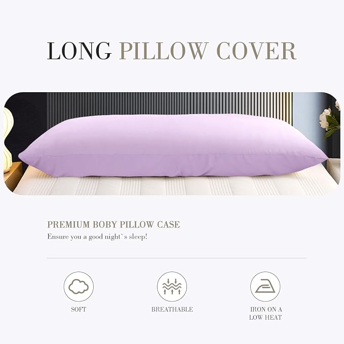 WishSmile Body Cooling Pillowcase Long Pillow Case Breathable Cool Silky Soft - Image 7