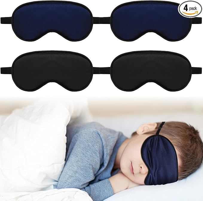 Sintege 4 Pcs Silk Eye Mask for Sleeping Kids Soft Eye Cover by Sintege