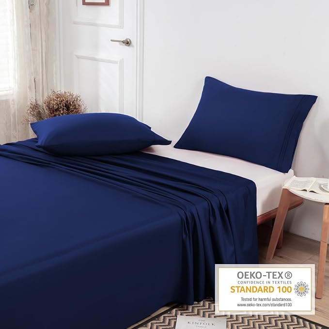 Lirex 2-Pack Full Size Flat Sheet Set, Ultra-Soft Brushed 1800 Microfiber - Image 4