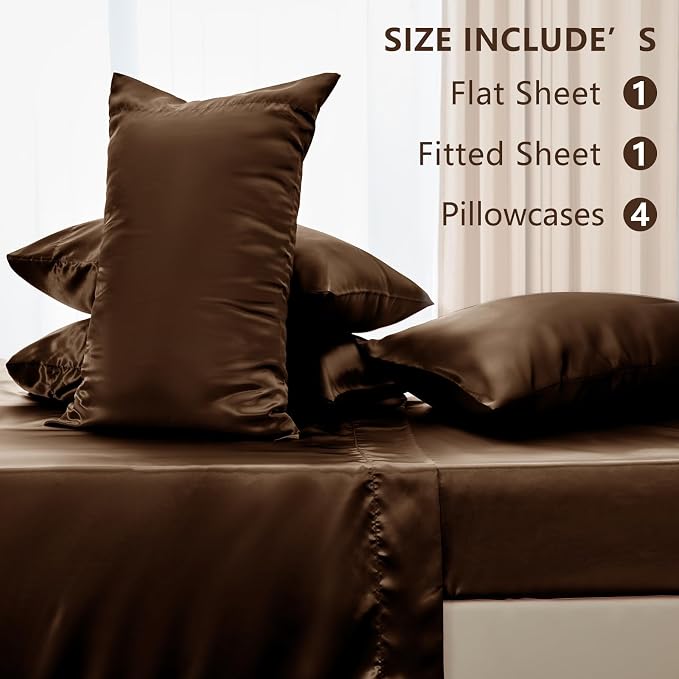 CozyLux Satin Sheets Full Size Sheets - Image 6