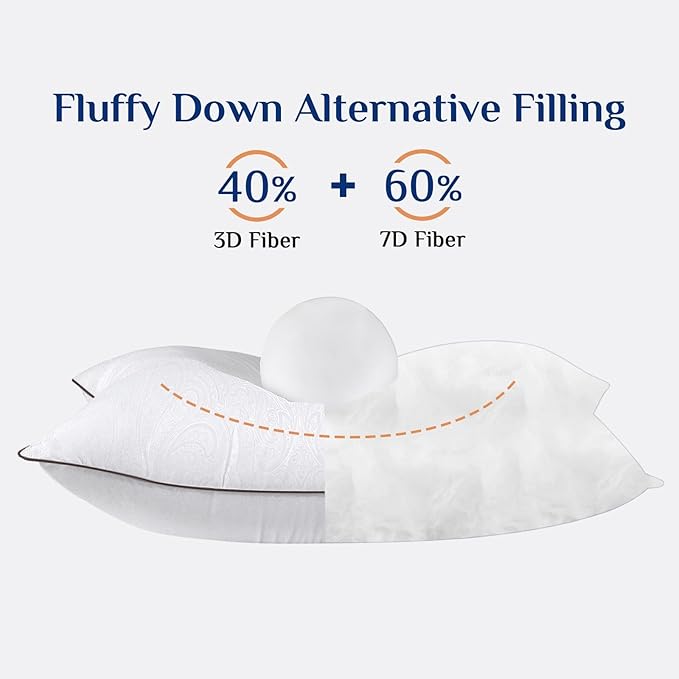 JOLLYVOGUE King Size Pillows for Sleeping, Soft and Supportive Bed Pillows - Image 3
