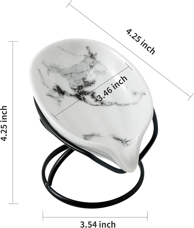 Dobbyby Leaf-Shaped Soap Dish – Ceramic Soap Bar Holder - Image 4
