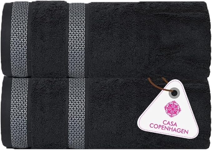 CASA COPENHAGEN Solitaire 2Pcs 100% Egyptian Cotton Large Designer Bathsheet by CASACOPENHAGEN