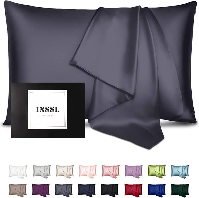 INSSL Silk Pillowcase for Women, Mulberry Silk Pillowcase for Hair and Skin and by INSSL