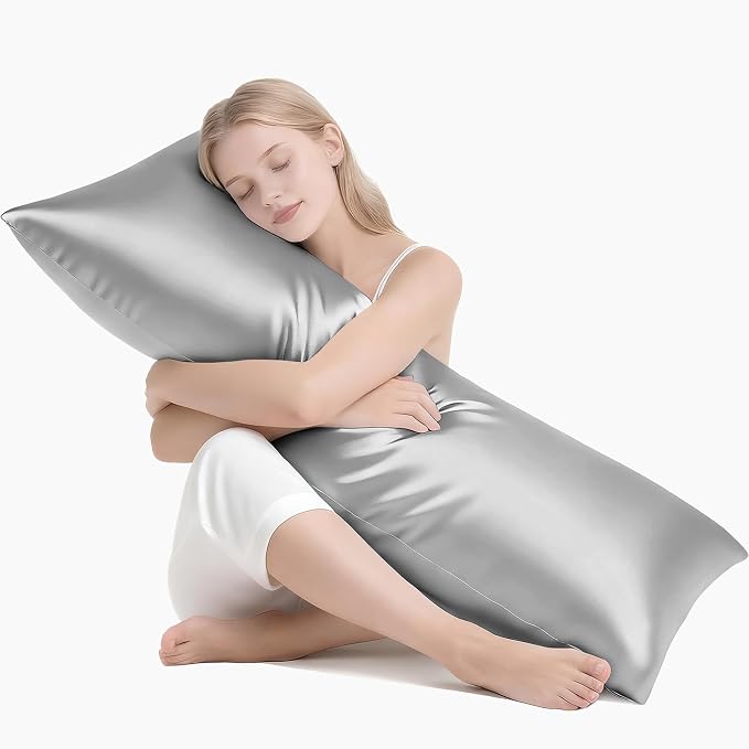MR&HM Satin Body Pillow Cover, Soft and Breathable Body Pillow Case by MRHM