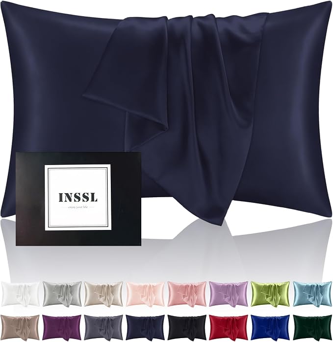 INSSL Silk Pillowcase for Women, Mulberry Silk Pillowcase for Hair and Skin and by INSSL
