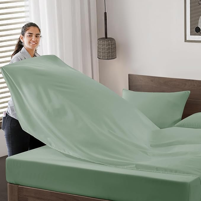 Maple&Stone Queen Flat Sheet 6 Pack, Premium Soft & Breathable, Brushed - Image 3
