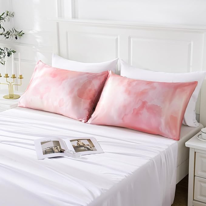 MR&HM Satin Pillowcase for Hair and Skin, Silk Satin Pillowcase 2 Pack - Image 6