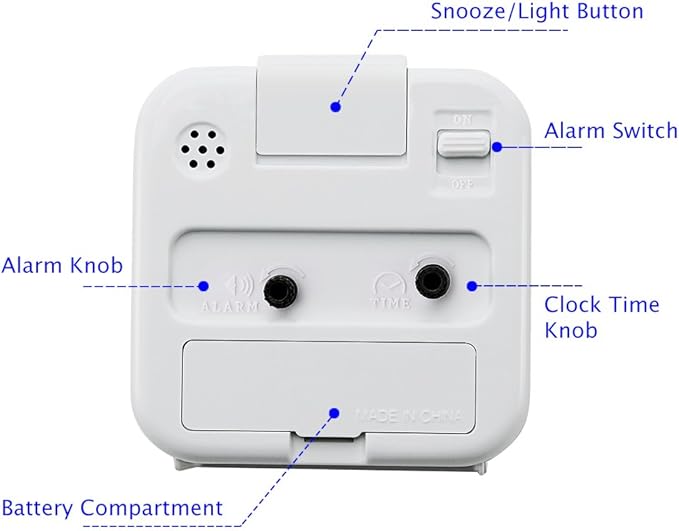Peakeep Small Battery Operated Analog Travel Alarm Clock Silent No Ticking - Image 4
