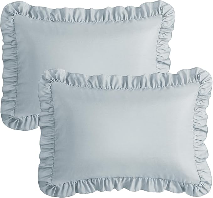 KKJIAF Ruffle Pillow Cases Standard Size Set of 2, Ruffled Pillow Covers - Image 7