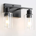 Bathroom Vanity Light Fixtures, 2-Light Matte Black Bathroom Lights, Wall by FILIMITIY