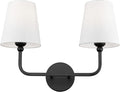 2-Light Bathroom Light Fixtures, Matte Black Vanity Lights, Double Wall Sconce by Metwet