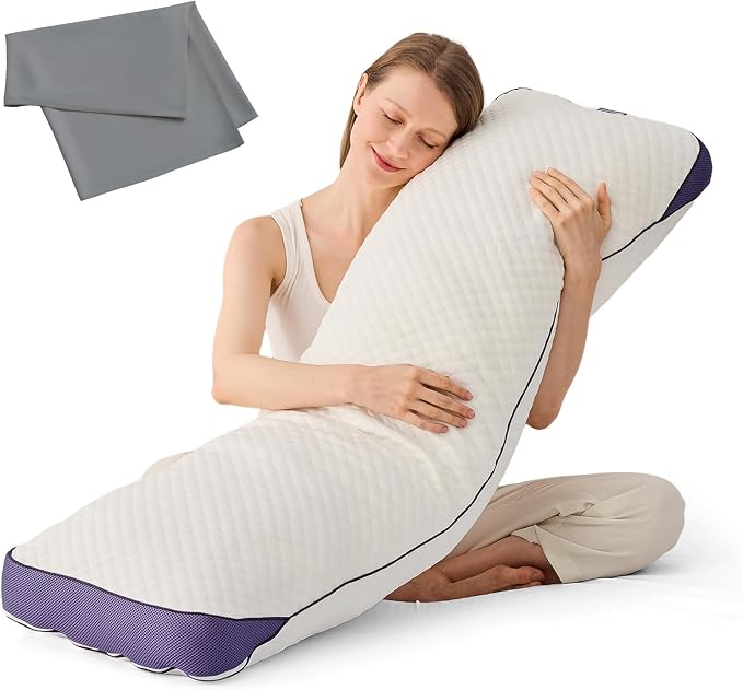 HOMELAB Adjustable Shredded Memory Foam Body Pillow Bundle by HOMELAB