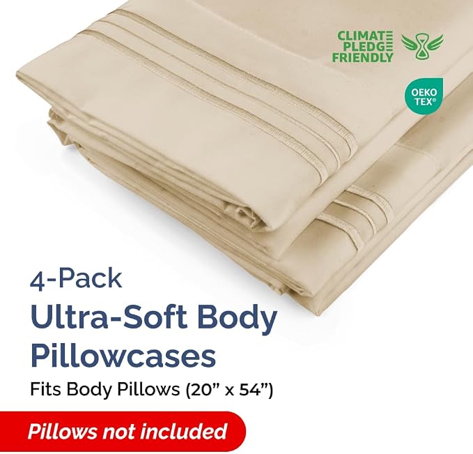 Body Pillowcases Set of 4-20x54 Long Body Pillow Case - Image 2