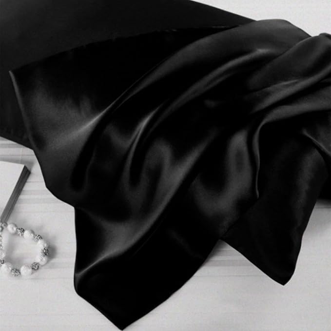 Hypoallergenic Pillow Case Made in USA, Premium Black Silk Pillow Cases - Image 6
