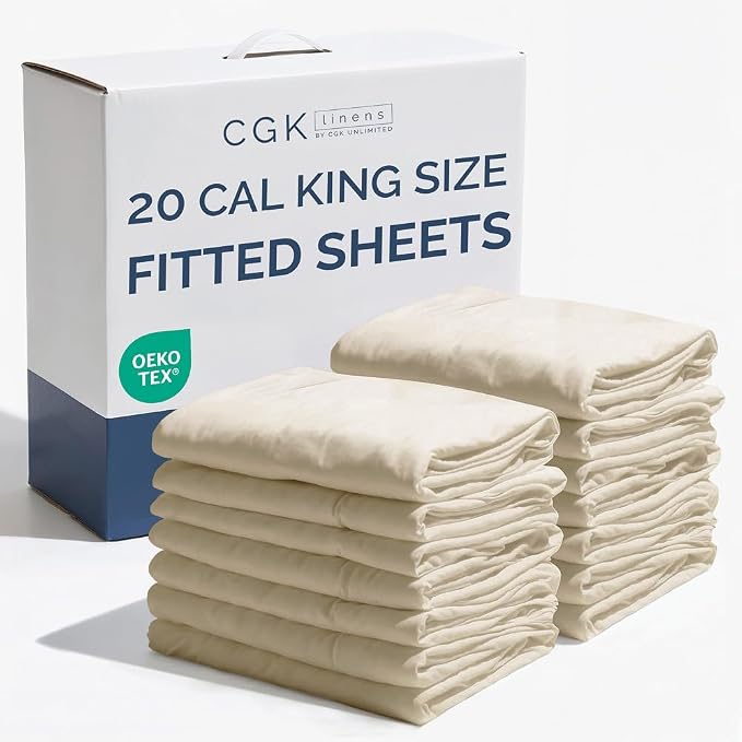 Bulk Case Pack of 20 Fitted Sheets by CGKUnlimited