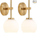 Gold Battery Operated Wall Sconce Set of 2, Wireless Rechargeable Sconces Wall by SANTOSTOCK