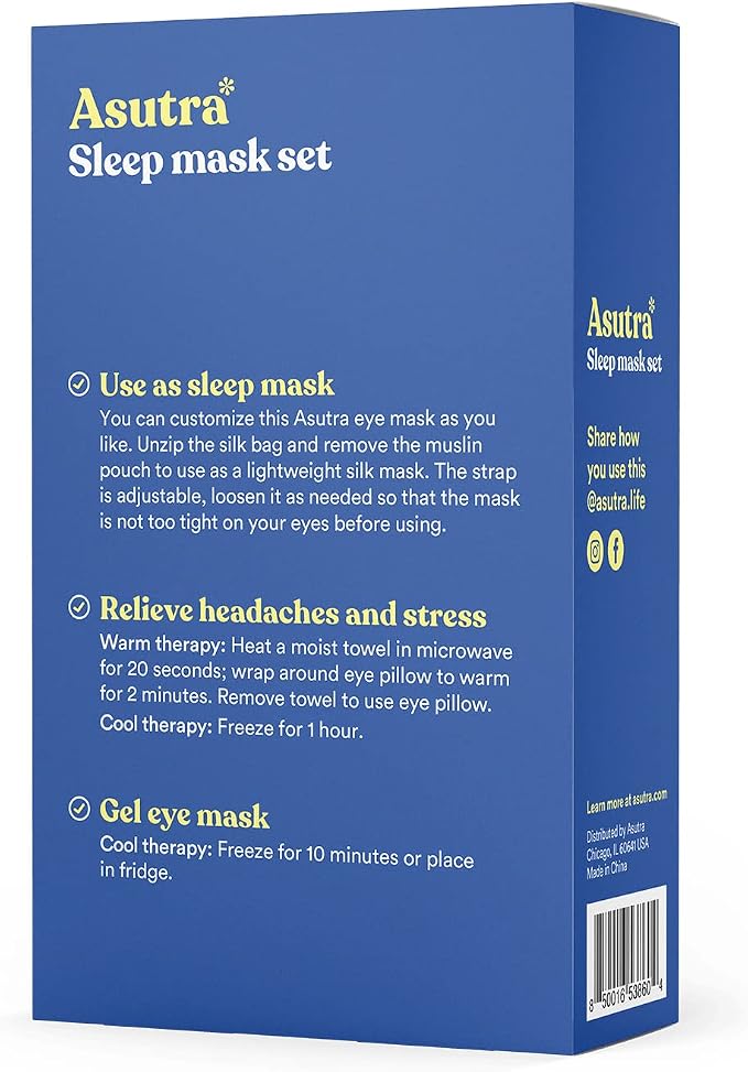 ASUTRA Silk Eye Pillow for Sleep, Weighted Eye Mask, Meditation & Light - Image 8